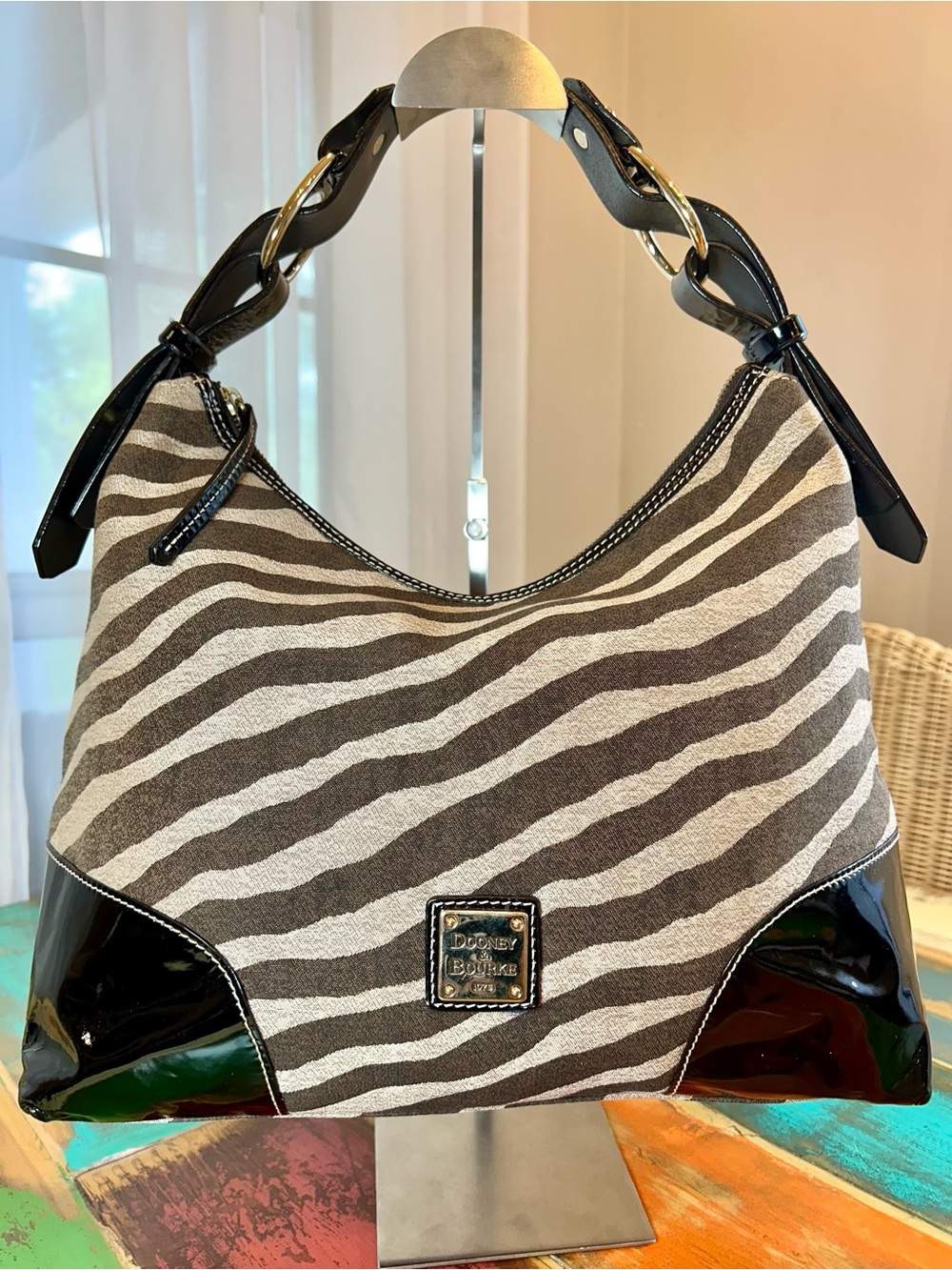 Dooney & Bourke Y2K Zebra Nikki Hobo Shoulder Bag K8133980